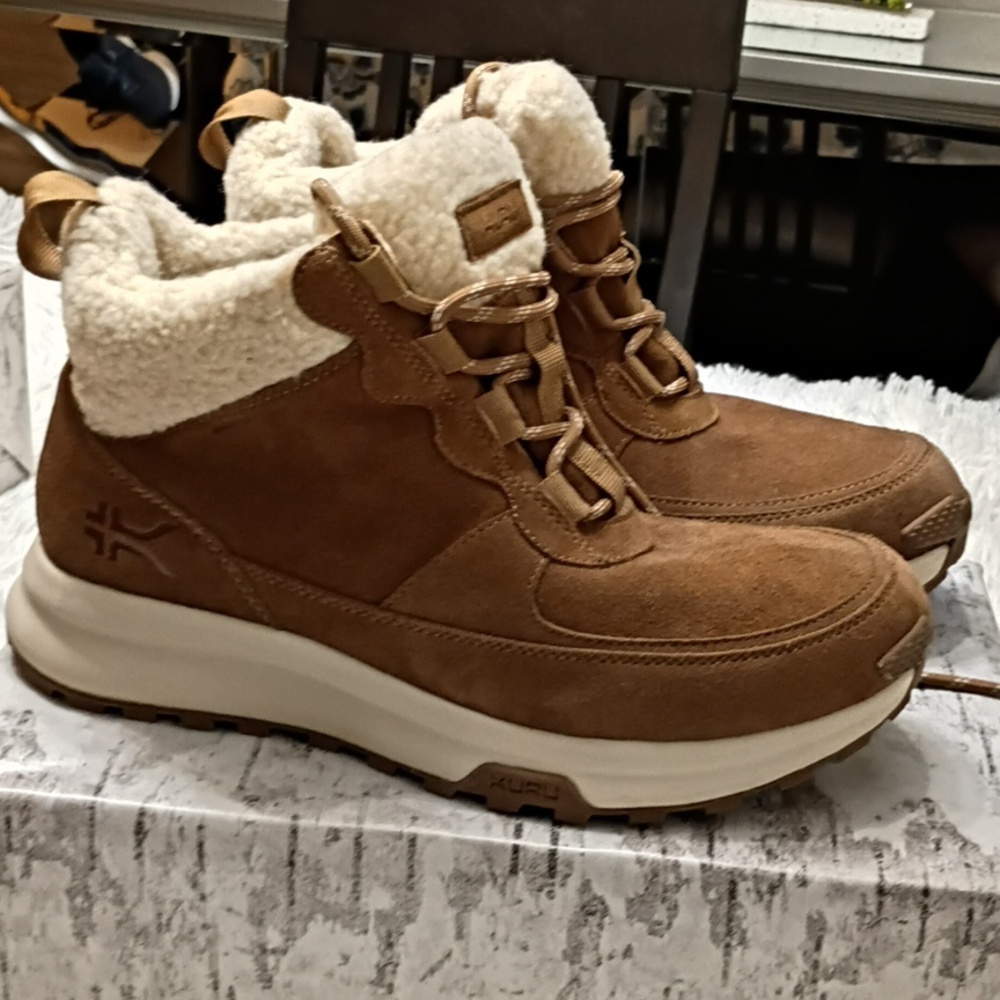 KURU Cloud Atom Lumi Brown Waterproof Leather Ankle Boots, Plantar Fascitis